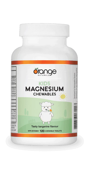 Orange Naturals Kids Magnesium Chewables – Tangerine (120 tablets)
