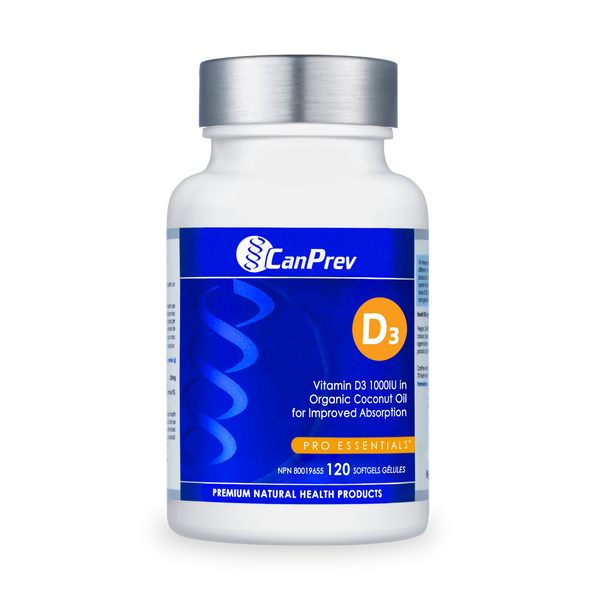CanPrev D3 Softgels - Organic Coconut Oil (120 softgels)