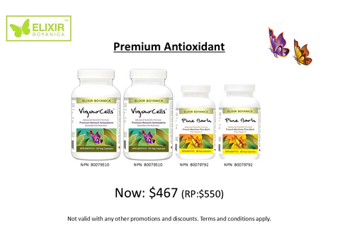 Premium Antioxidant Pack (VigourCells™ x 2, French Maritime Pine Bark x 2) Retail Price @ $550