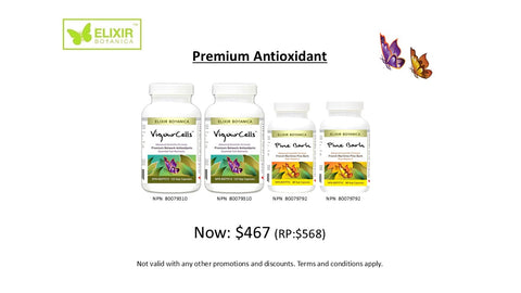 Premium Antioxidant Pack (VigourCells™ x 2, French Maritime Pine Bark x 2) Retail Price @ $568