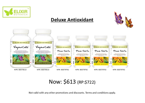 Deluxe Antioxidant Pack (VigourCells™ x 2, French Maritime Pine Bark x 4) Retail Price @ $722