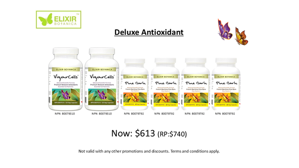 Deluxe Antioxidant Pack (VigourCells™ x 2, French Maritime Pine Bark x 4) Retail Price @ $740