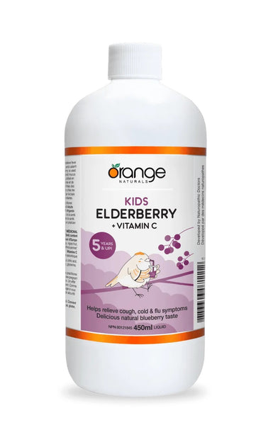 Orange Naturals Kids Elderberry + Vitamin C Liquid (450ml)