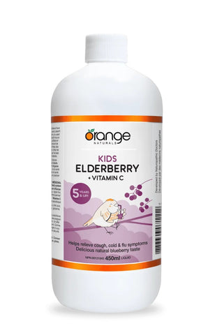 Orange Naturals Kids Elderberry + Vitamin C Liquid (450ml)